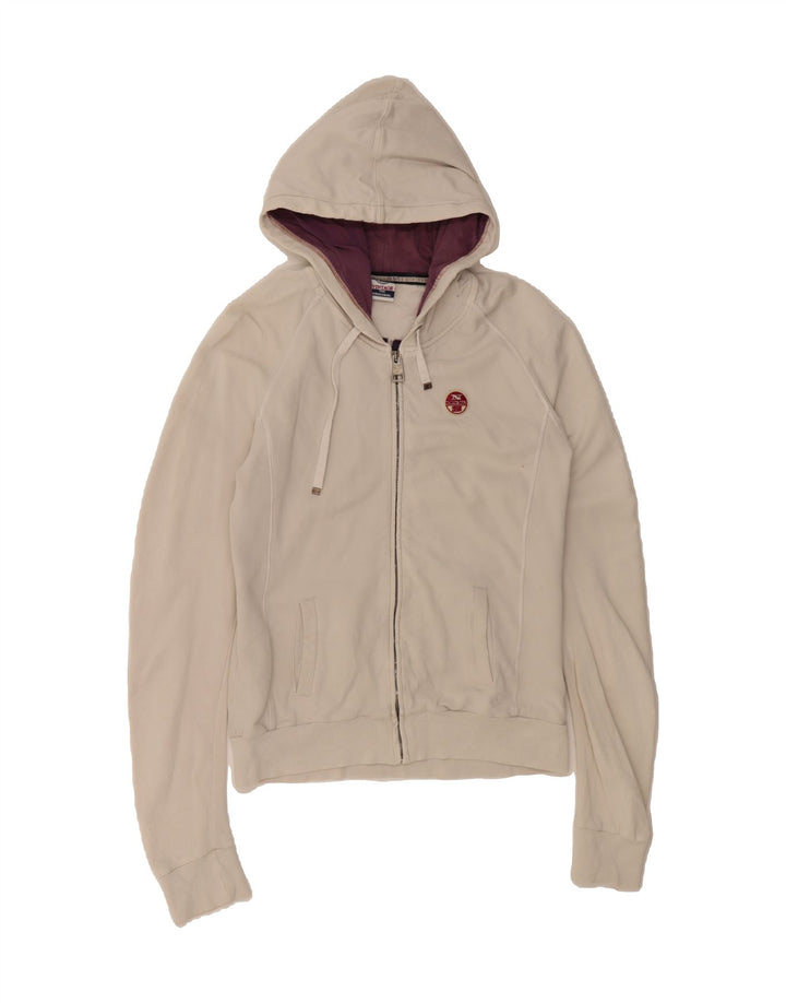 NORTH SAILS Womens Zip Hoodie Sweater UK 10 Small White Cotton Vintage North Sails and Second-Hand North Sails from Messina Hembry 