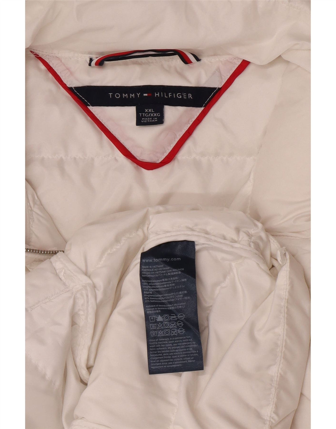 Jaqueta acolchoada feminina Tommy Hilfiger UK 20 2XL poliamida branca