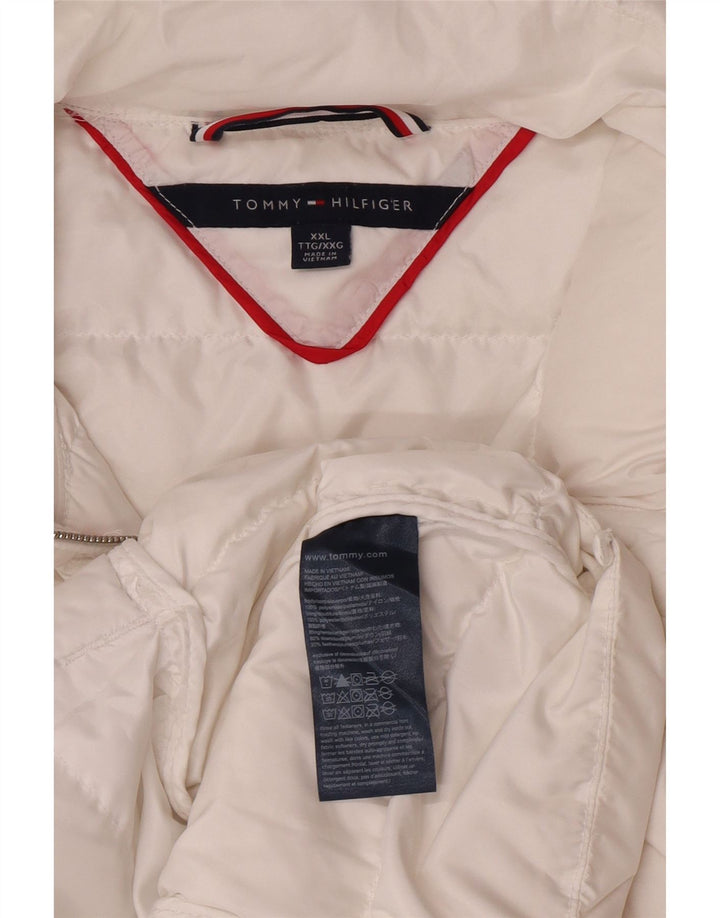 Jaqueta acolchoada feminina Tommy Hilfiger UK 20 2XL poliamida branca