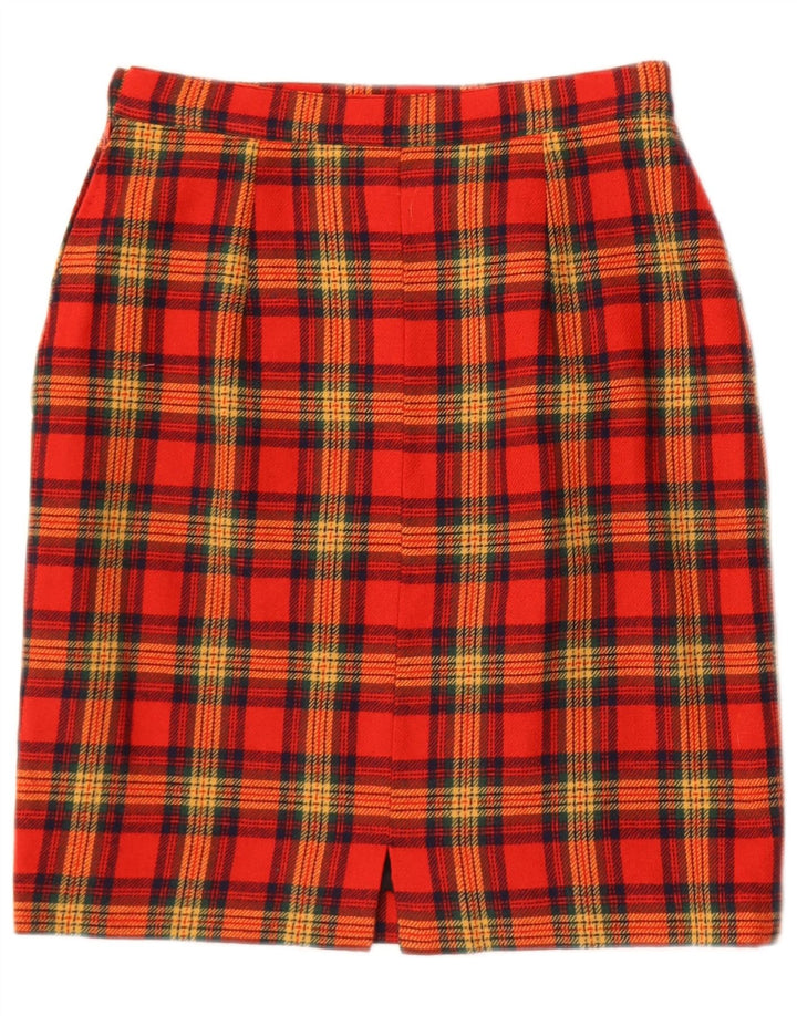 Mini saia feminina vintage W25 XS xadrez vermelho