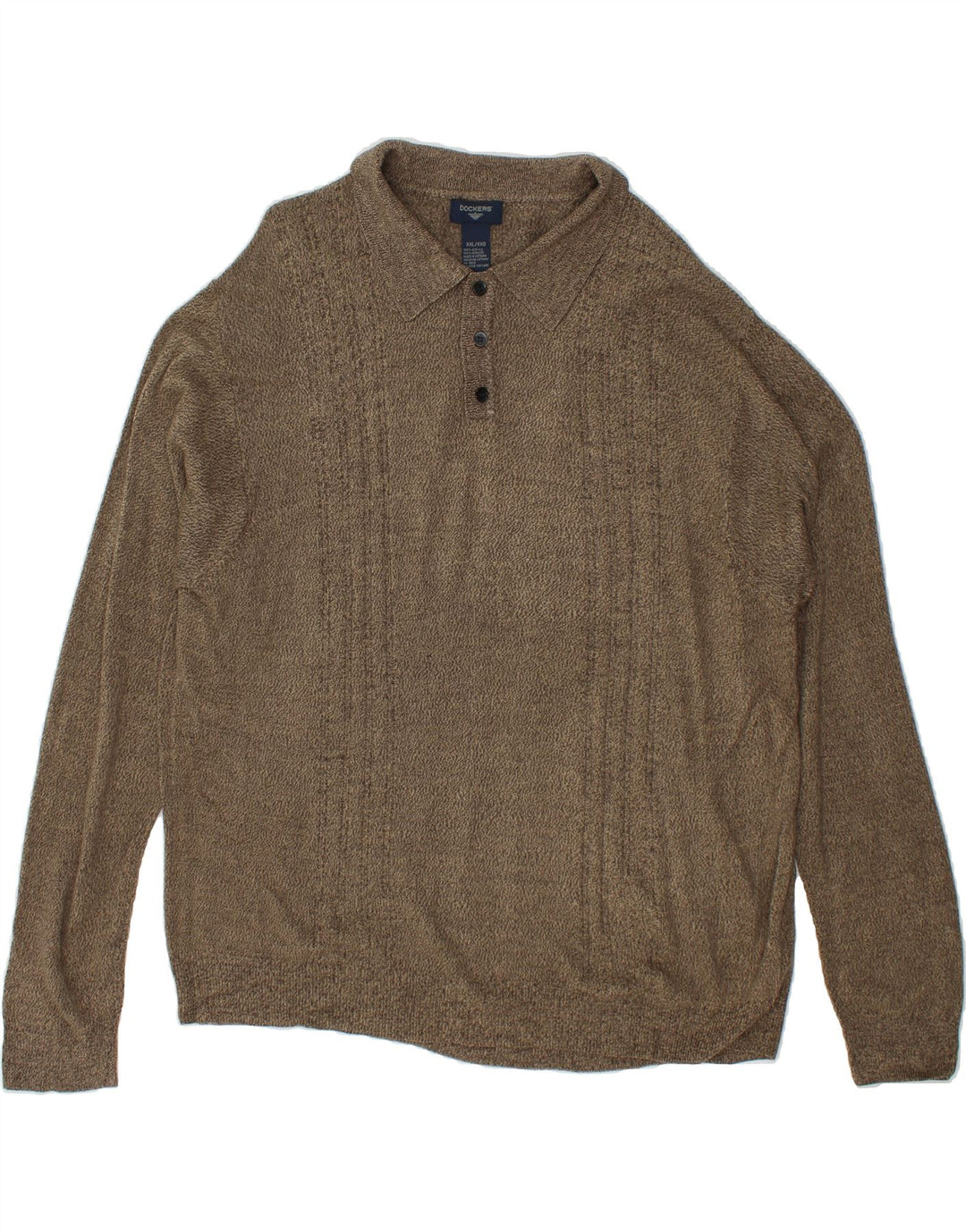 DOCKERS Mens Polo Neck Jumper Sweater 2XL Beige Acrylic Vintage Dockers and Second-Hand Dockers from Messina Hembry 