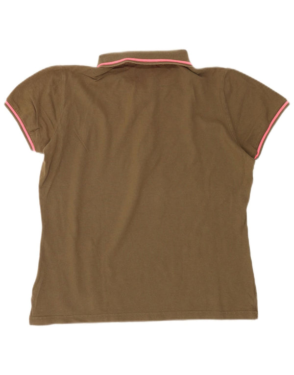 Camisa polo feminina Kappa UK 16 grande algodão cáqui