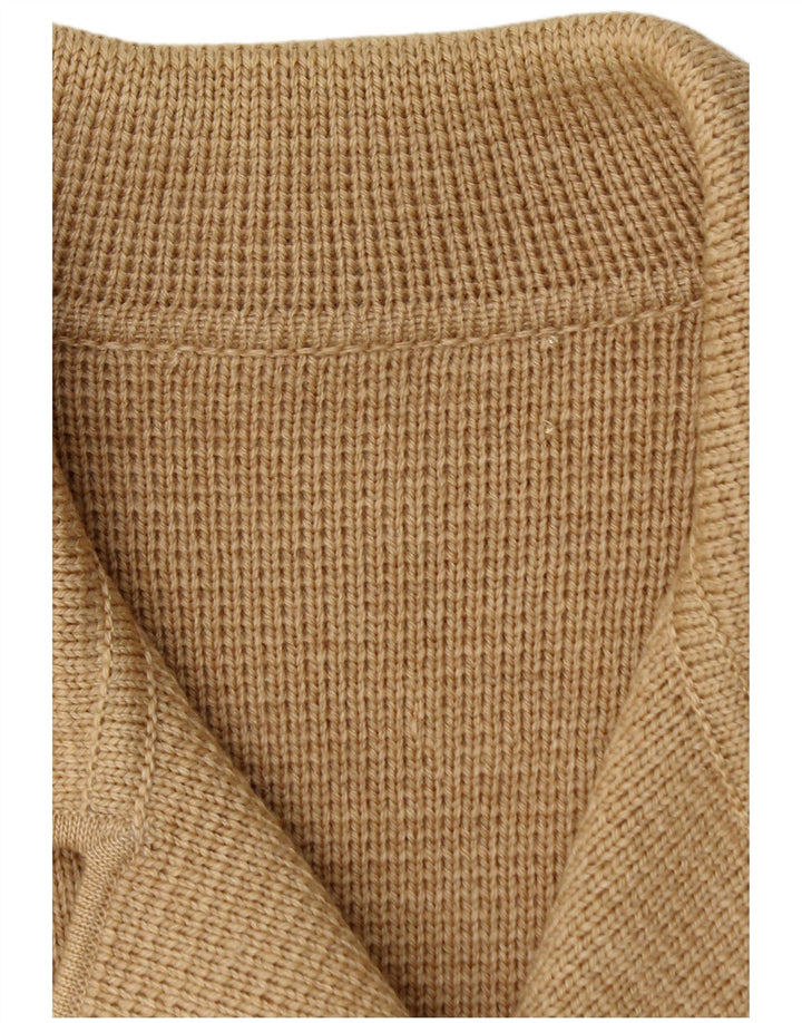 Casaco de malha vintage feminino UK 12 bege médio