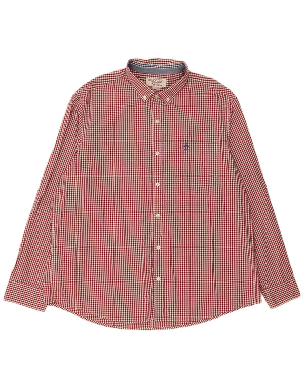Camisa masculina Penguin XL algodão guingão vermelho