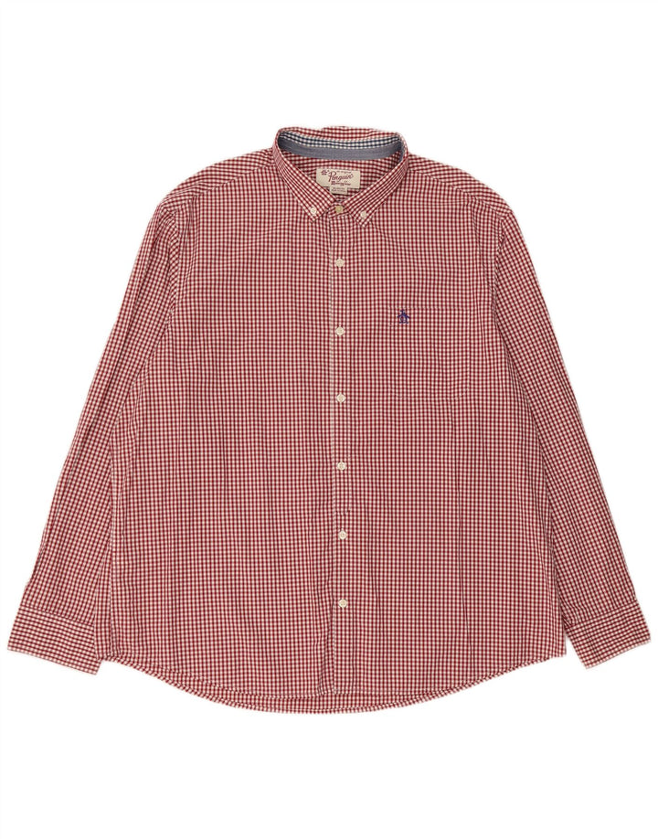Camisa masculina Penguin XL algodão guingão vermelho