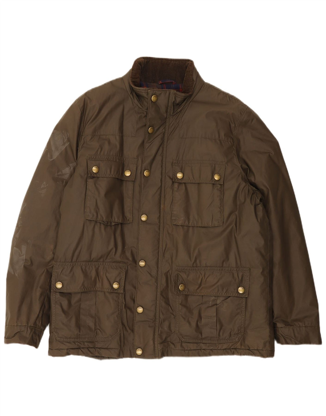 Jaqueta utilitária masculina John Rocha UK 40 grande algodão cáqui