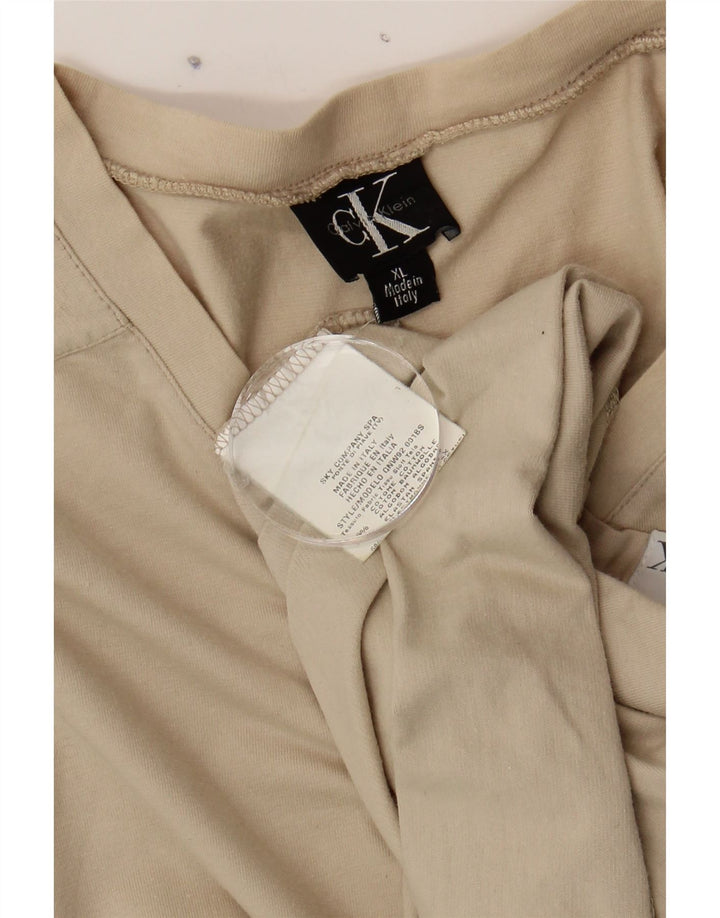 CALVIN KLEIN Womens Top Long Sleeve UK 18 XL Beige Cotton Vintage Calvin Klein and Second-Hand Calvin Klein from Messina Hembry 