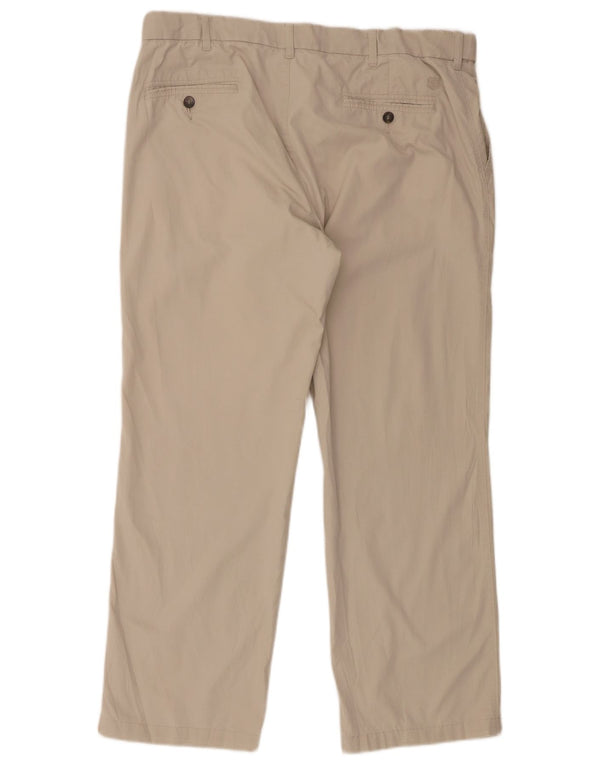 Calça chino reta masculina Marks & Spencer Blue Harbor W38 L29 bege