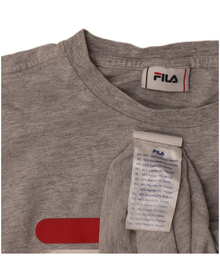 Camiseta masculina Fila Graphic Top cinza médio algodão