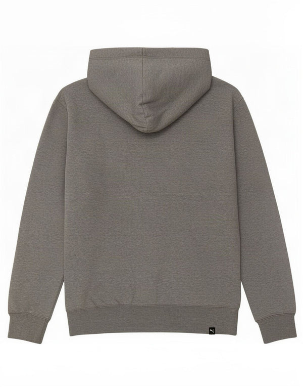 Suéter com capuz gráfico masculino Puma pequeno algodão manchado cinza