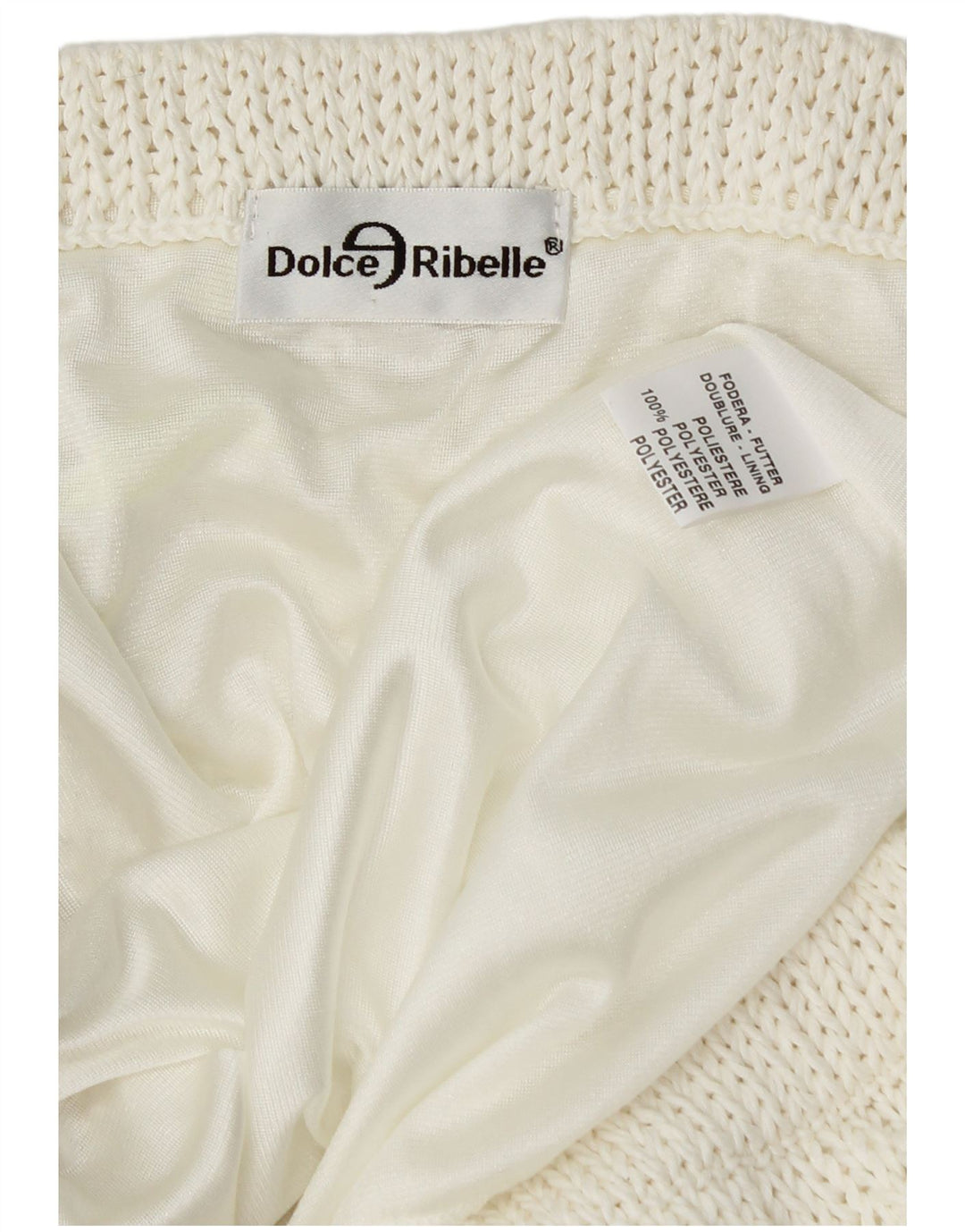 Saia feminina assimétrica de malha VINTAGE W34 grande poliéster branco