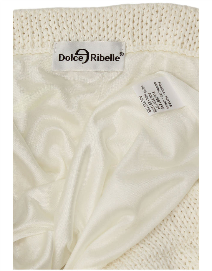 Saia feminina assimétrica de malha VINTAGE W34 grande poliéster branco