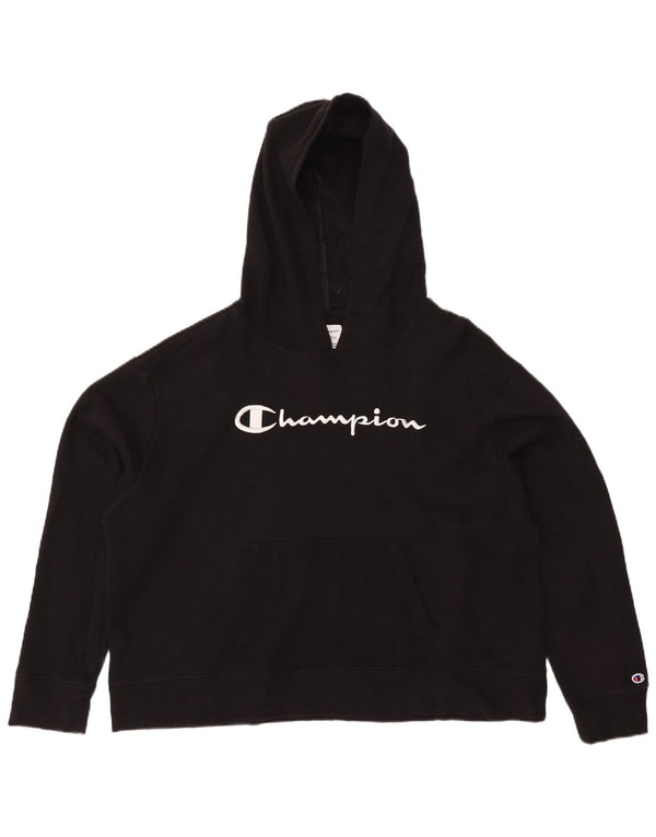 CHAMPION Suéter feminino com capuz e estampa de grandes dimensões UK 20 2XL preto