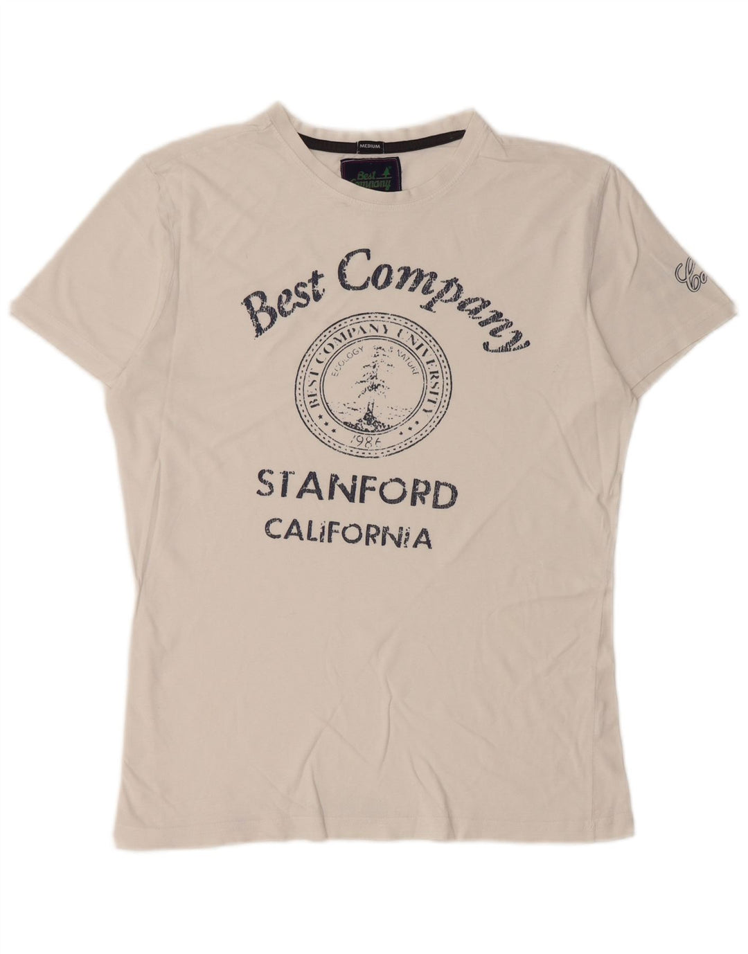Camiseta gráfica masculina Best Company Top médio algodão branco