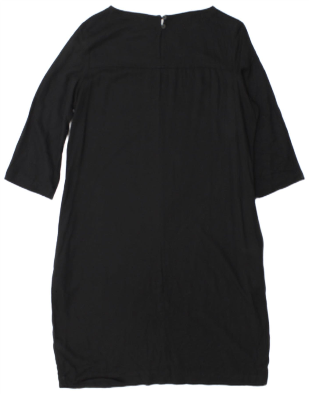Vestido feminino Marks & Spencer manga 3/4, UK 12, viscose preta média