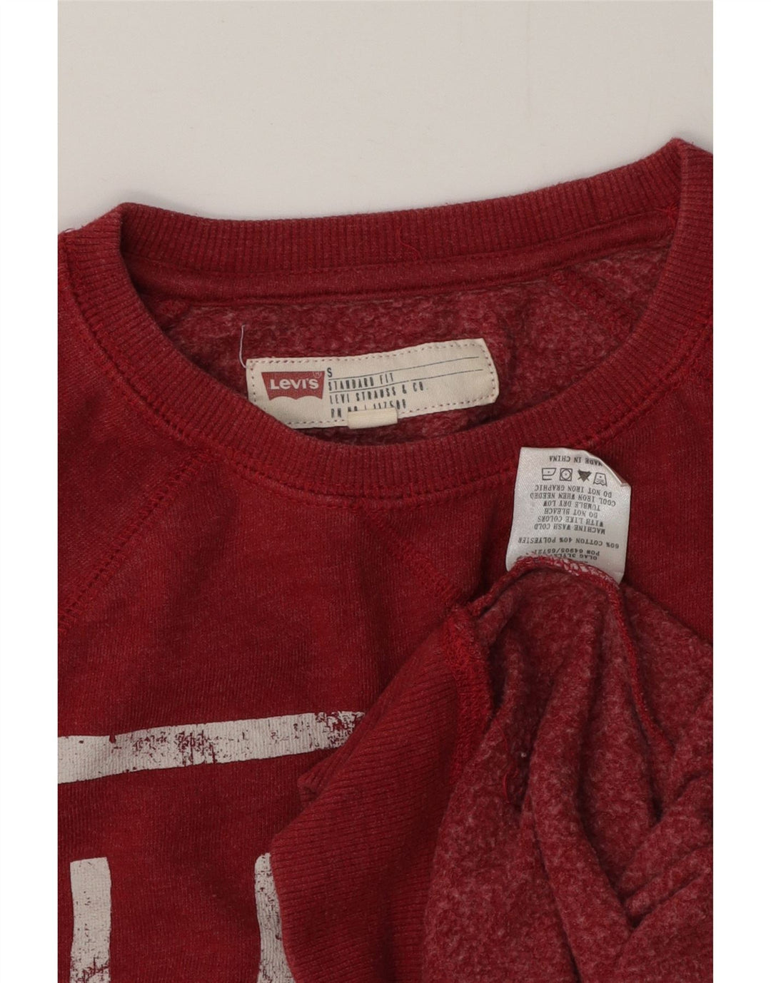 Moletom masculino LEVI'S Graphic Standard Fit pequeno algodão vermelho