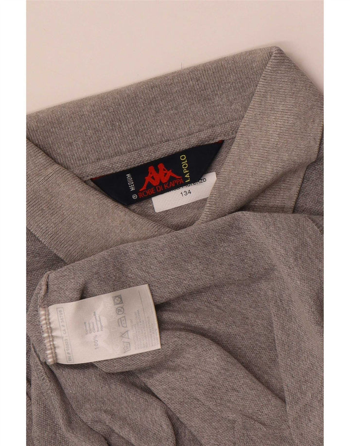 Camisa polo masculina Kappa algodão cinza médio