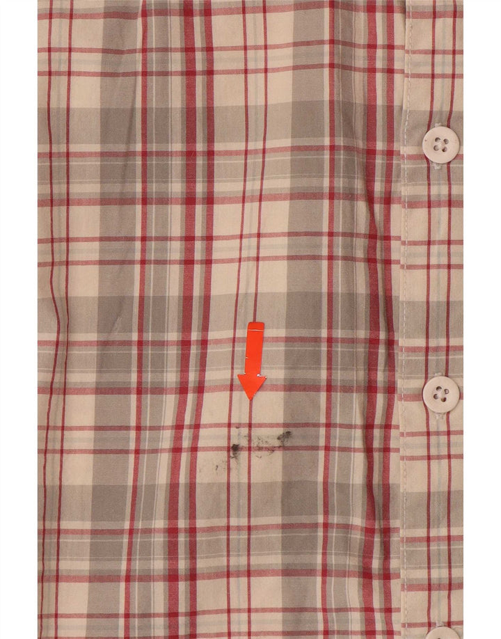 Camisa masculina de manga curta Weird Fish, grande algodão xadrez multicolorido