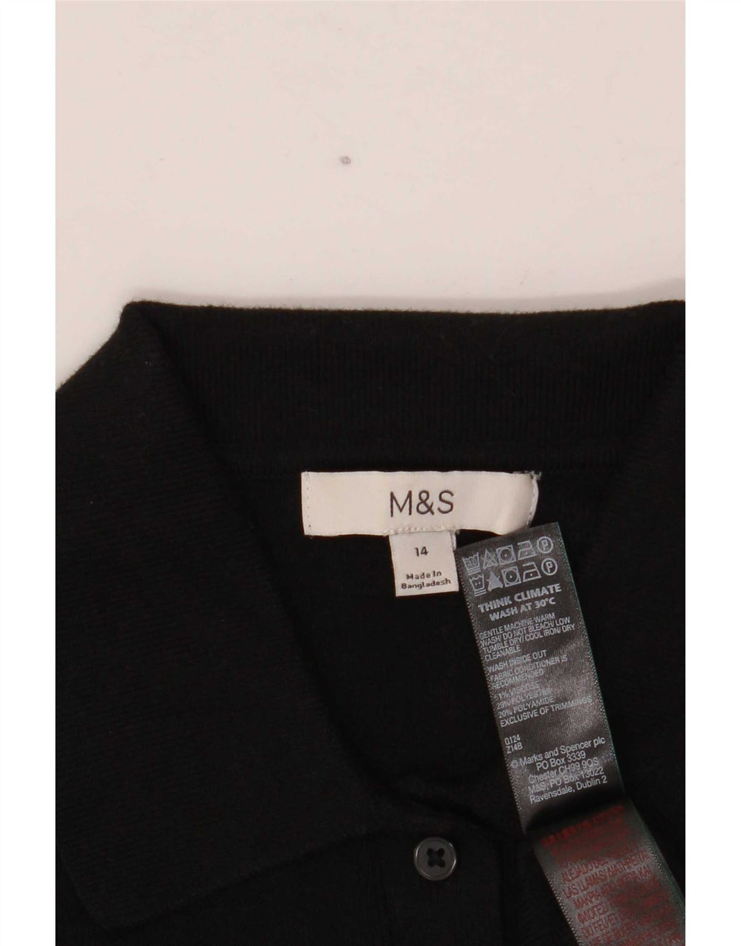 Suéter cardigã feminino grande Marks & Spencer Reino Unido 14 grande viscose preta