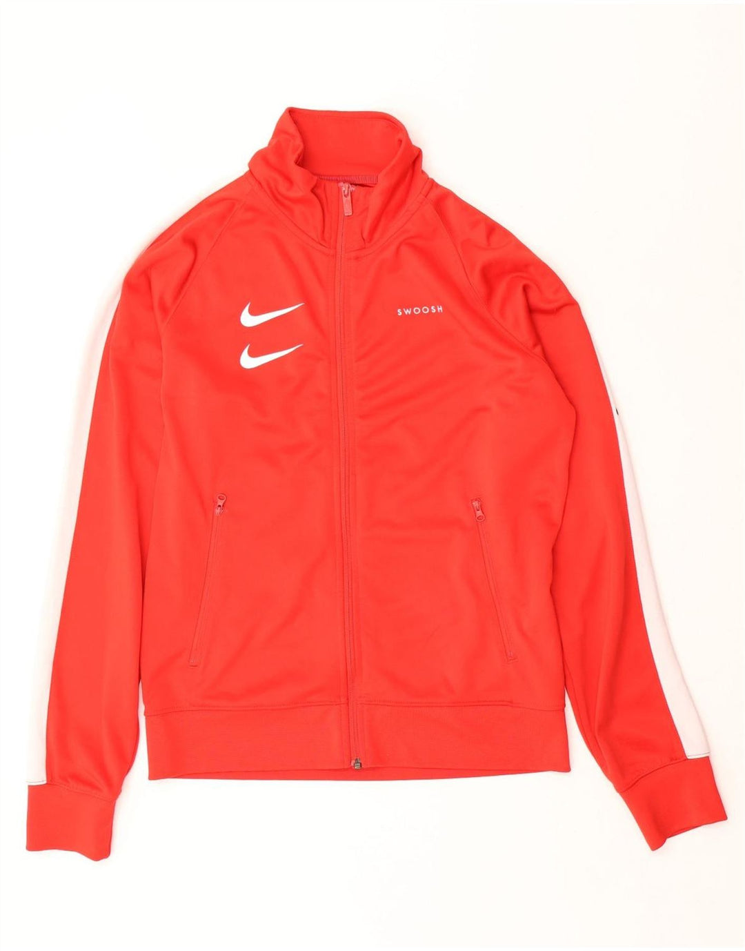 Nike Mens Swoosh Graphic Tracksuit Top Jaqueta Pequena Colorblock Vermelho
