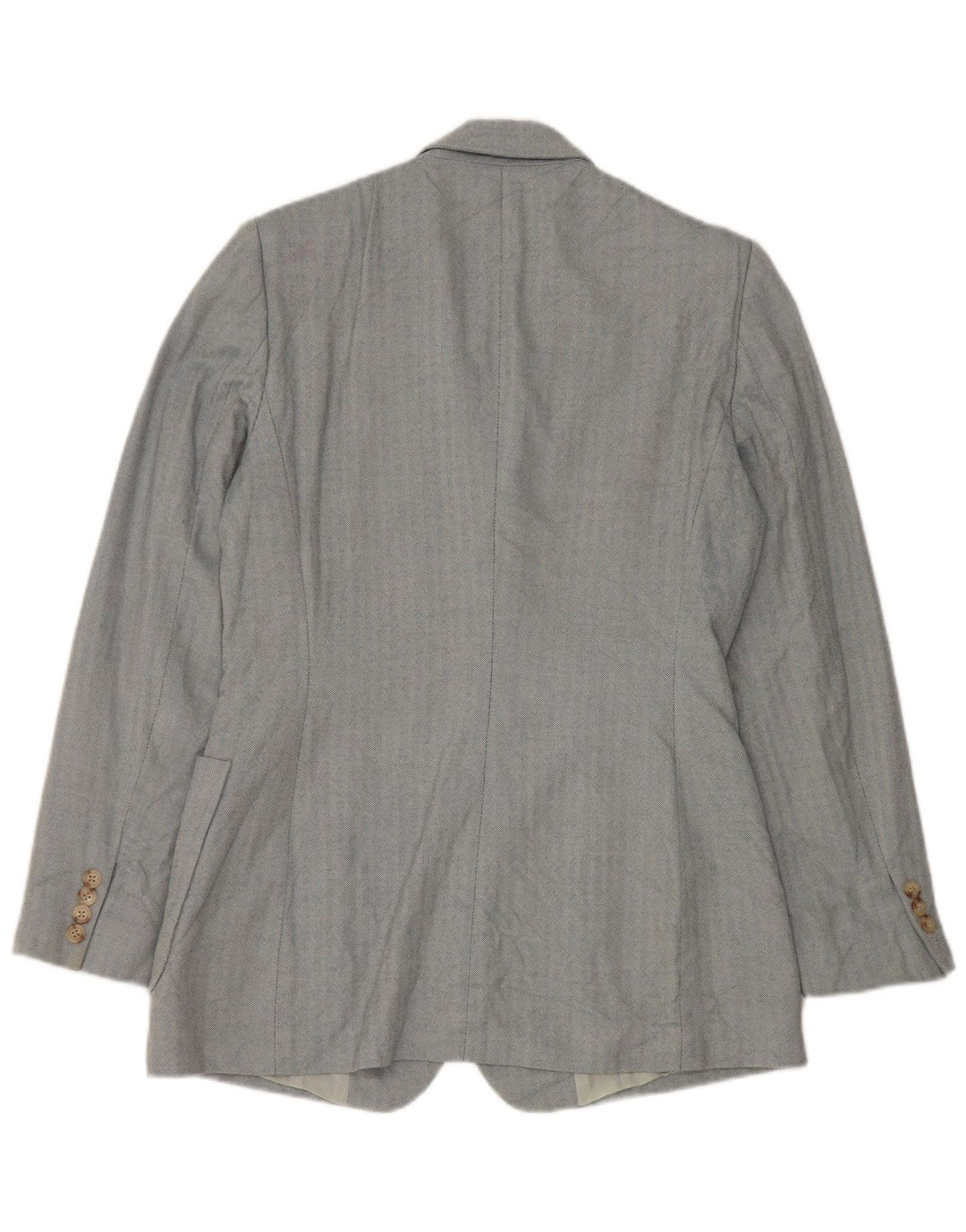 Ralph Lauren Jaqueta blazer feminina de 3 botões EUA 8 espinha de peixe azul médio