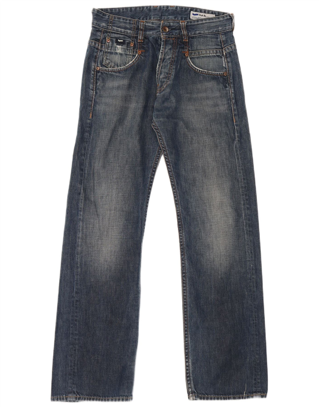 Gas Mens Bootcut Jeans W30 L32 Azul Algodão