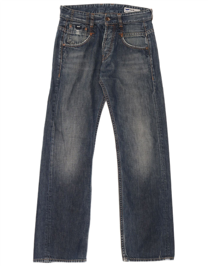 Gas Mens Bootcut Jeans W30 L32 Azul Algodão
