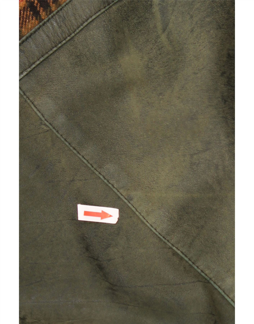 Jaqueta de couro masculina vintage Reino Unido 46 3XL couro xadrez verde