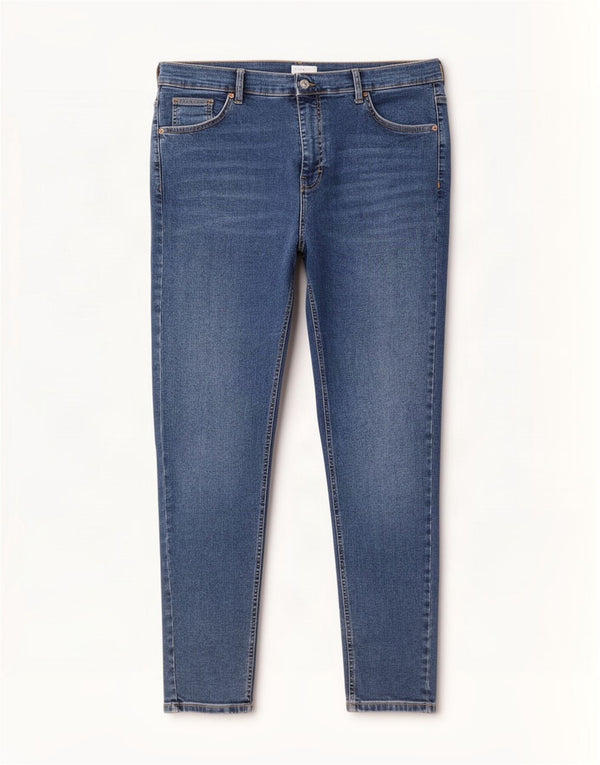 Jeans skinny de cintura alta feminino Topshop Reino Unido 18 XL W36 L27 algodão azul