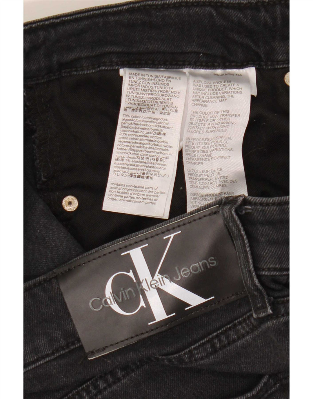 Calvin Klein Mens Jeans Slim W33 L32 Algodão Preto