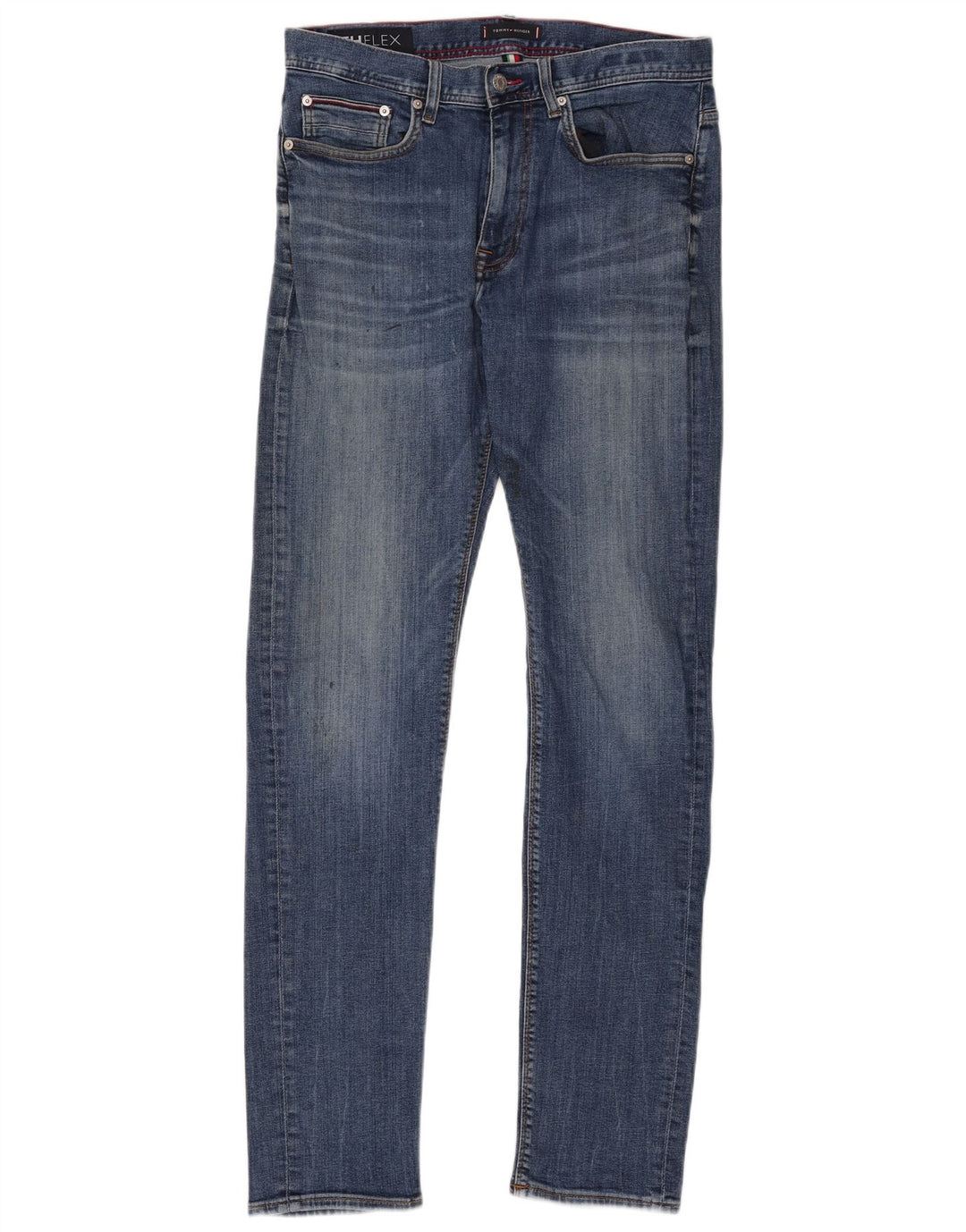 Tommy Hilfiger Masculino Bleecker Slim Jeans W33 L34 Azul Algodão