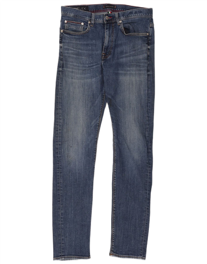 Tommy Hilfiger Masculino Bleecker Slim Jeans W33 L34 Azul Algodão