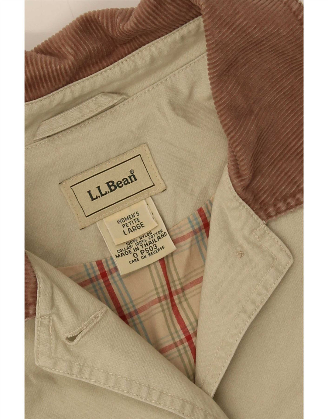 Jaqueta utilitária feminina L.L.Bean Reino Unido 16 grande algodão bege