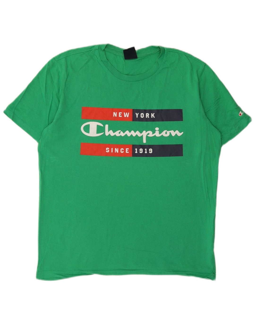 Campeão Mens Graphic T-Shirt Top Médio Algodão Verde