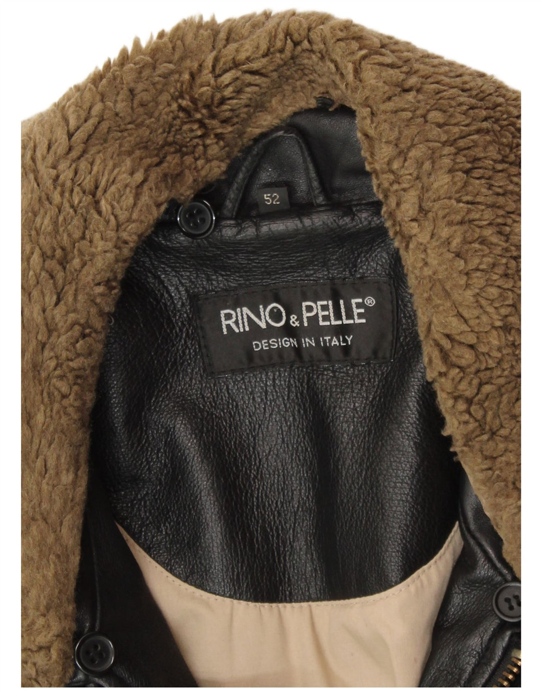 Jaqueta masculina de couro RINO & PELLE Flight Aviator IT 52 XL couro preto