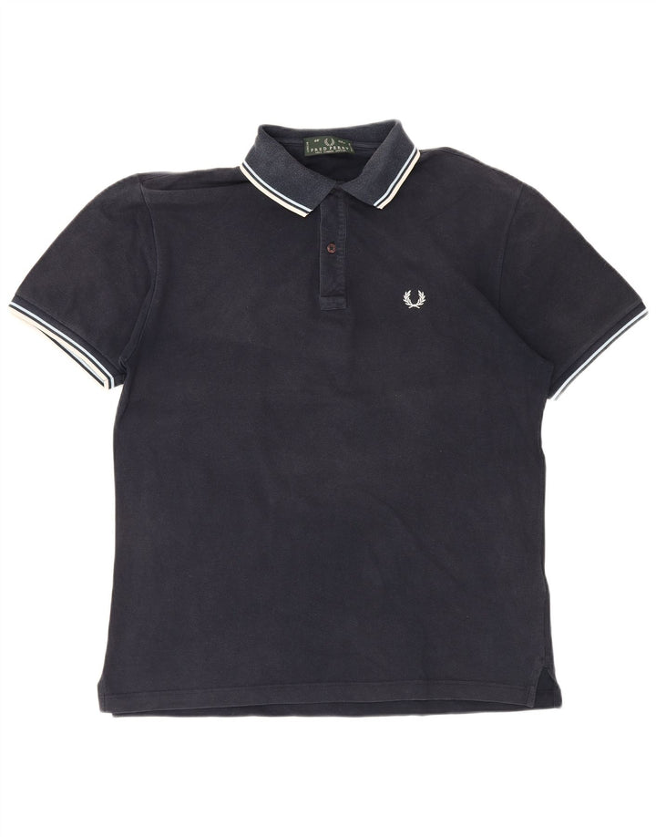 Camisa polo masculina Fred Perry grande algodão azul marinho