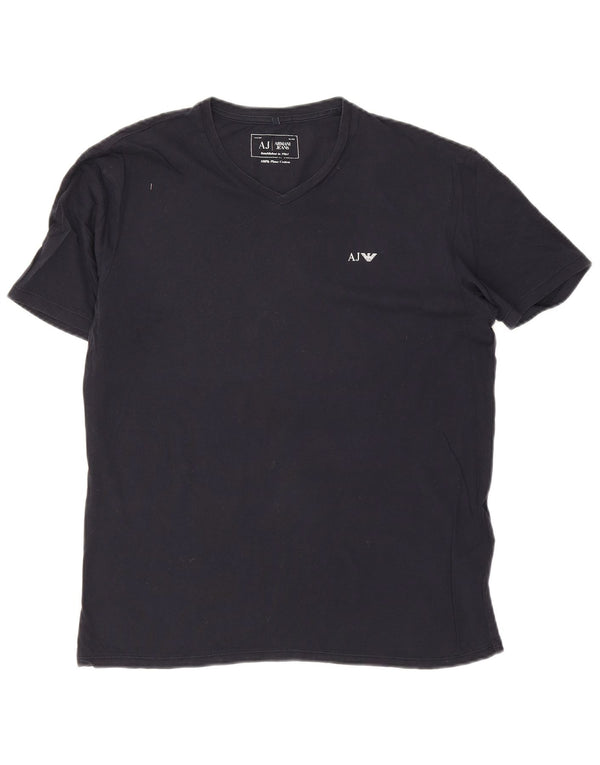 Camiseta masculina Armani Jeans grande algodão azul marinho