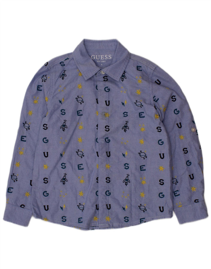 Camisa GUESS Boys Graphic 3-4 Anos Azul Algodão