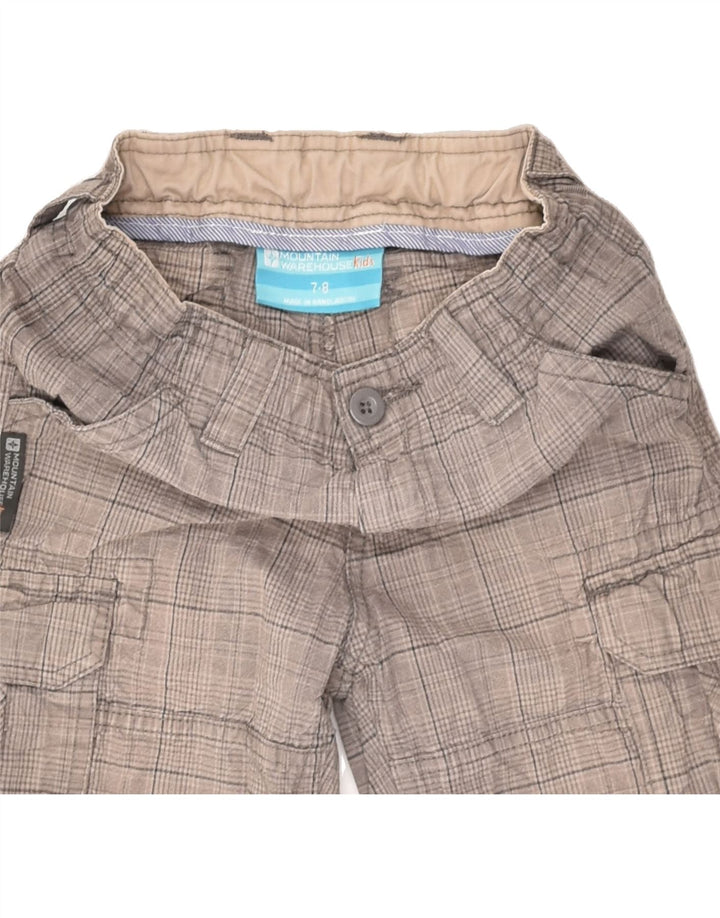 MOUNTAIN WAREHOUSE Shorts cargo masculino 7-8 anos W22 algodão xadrez cinza