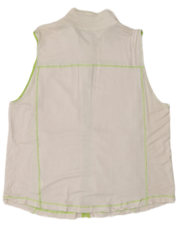 Top de treino feminino sem mangas Chaps UK 20 2XL viscose branca