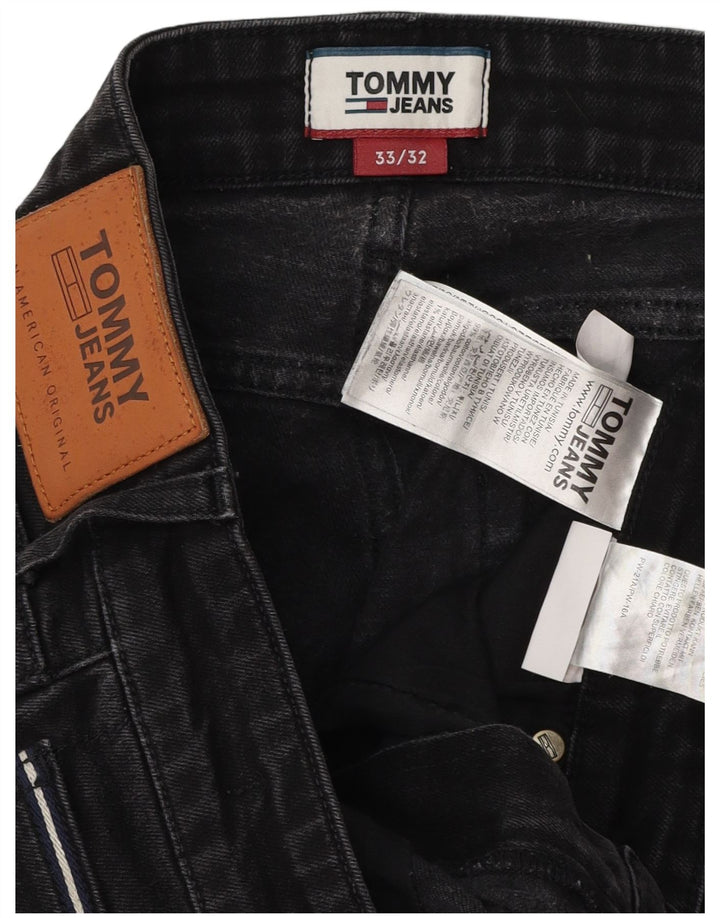 Tommy Hilfiger Masculino Slim Jeans W33 L32 Algodão Preto