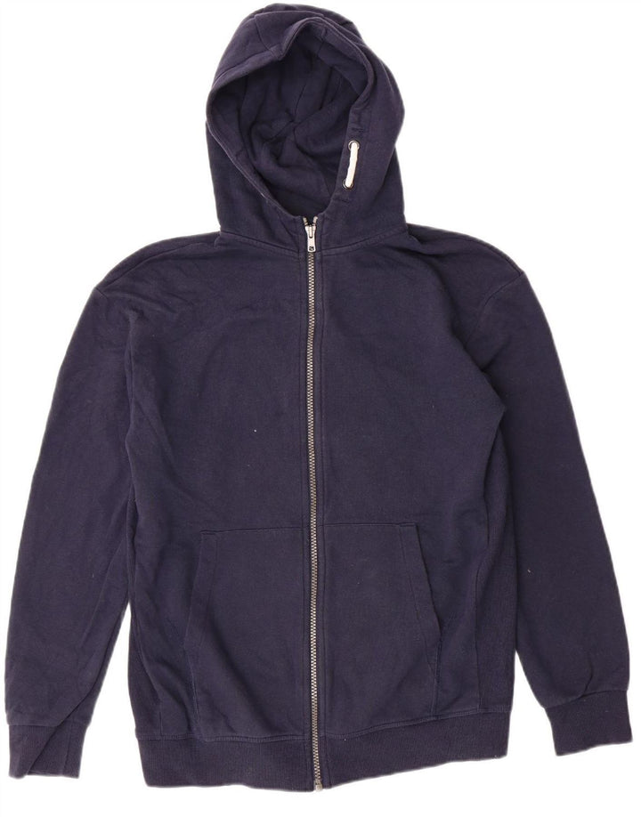 MARKS & SPENCER Suéter masculino com capuz e zíper 13-14 anos algodão azul marinho