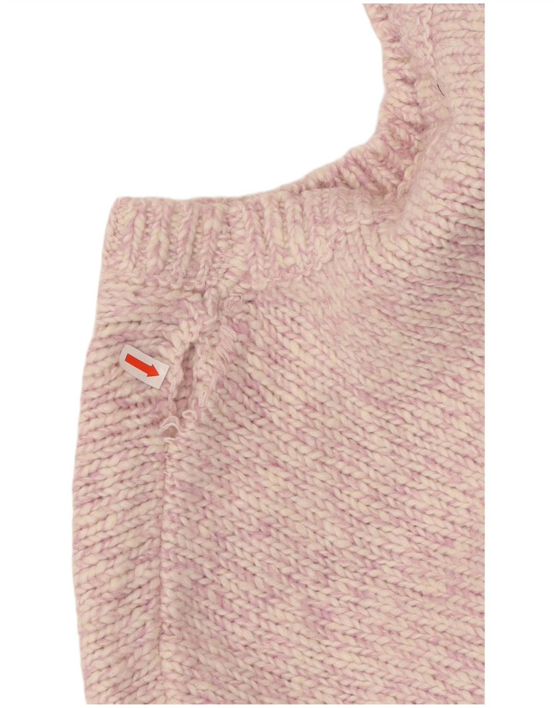 Suéter feminino MARKS & SPENCER com gola redonda UK 18 XL rosa manchado