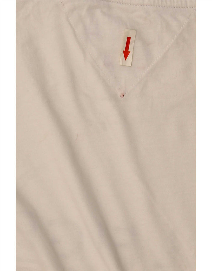 Tommy Hilfiger Camiseta masculina gráfica Top médio algodão branco