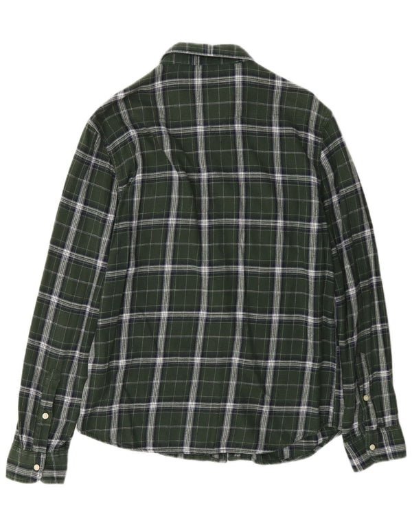 Camisa masculina de flanela Lee algodão xadrez verde médio