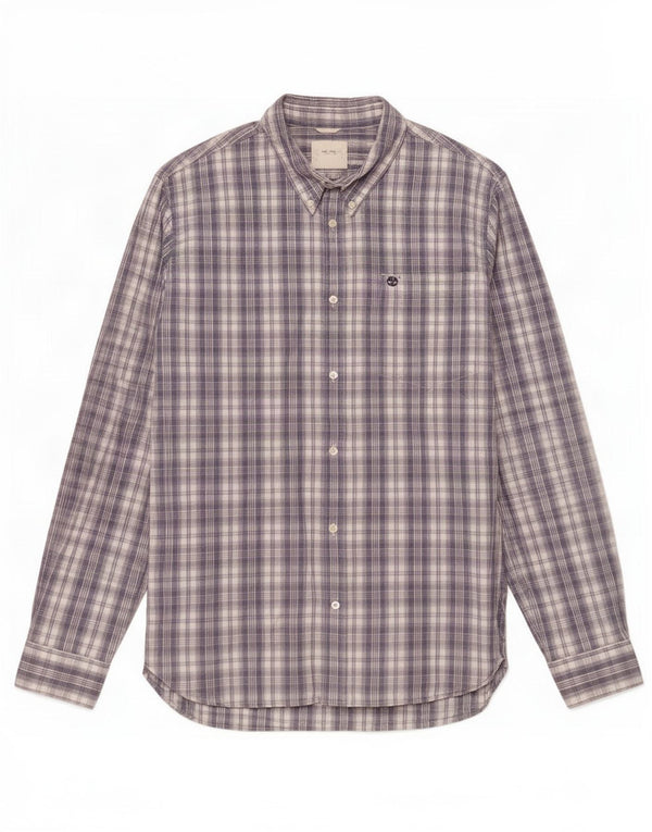 Camisa masculina Regular Fit Timberland 2XL algodão xadrez cinza