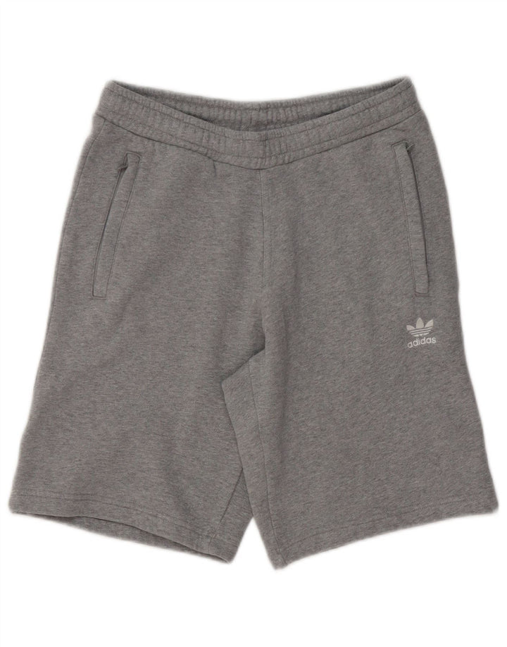 Shorts esportivos masculinos ADIDAS pequeno algodão manchado cinza