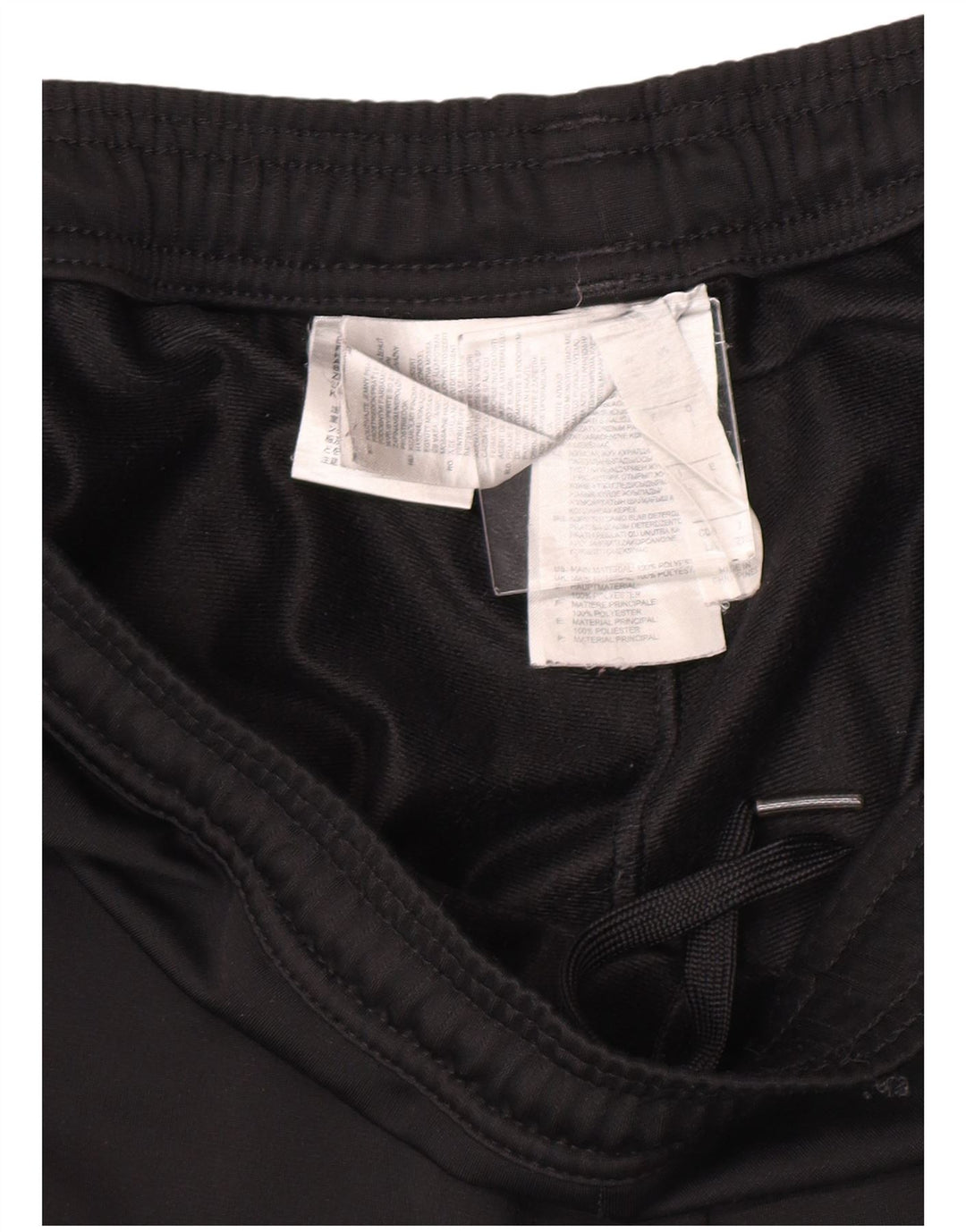 Calça de treino masculina Adidas grande poliéster espinha de peixe preto