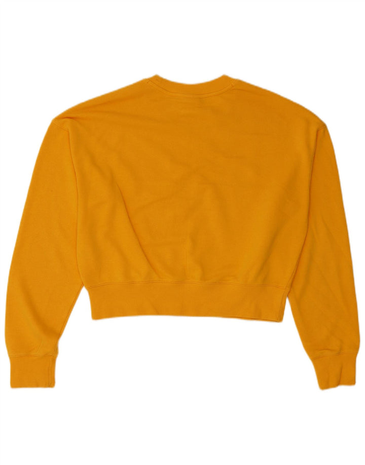 CHAMPION Suéter feminino cropped UK 14 algodão amarelo médio