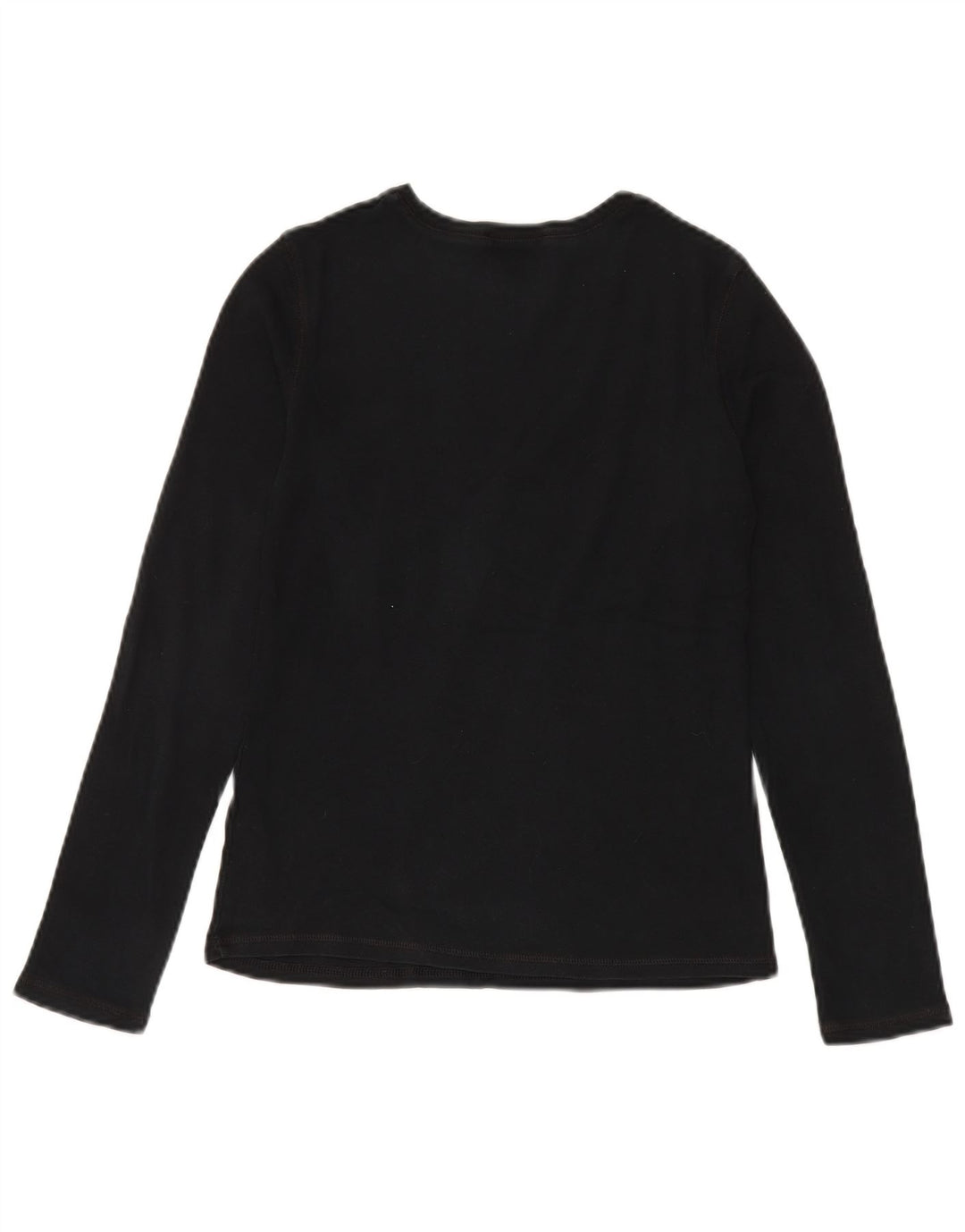 Top feminino Marks & Spencer manga comprida Reino Unido 8 pequeno algodão preto